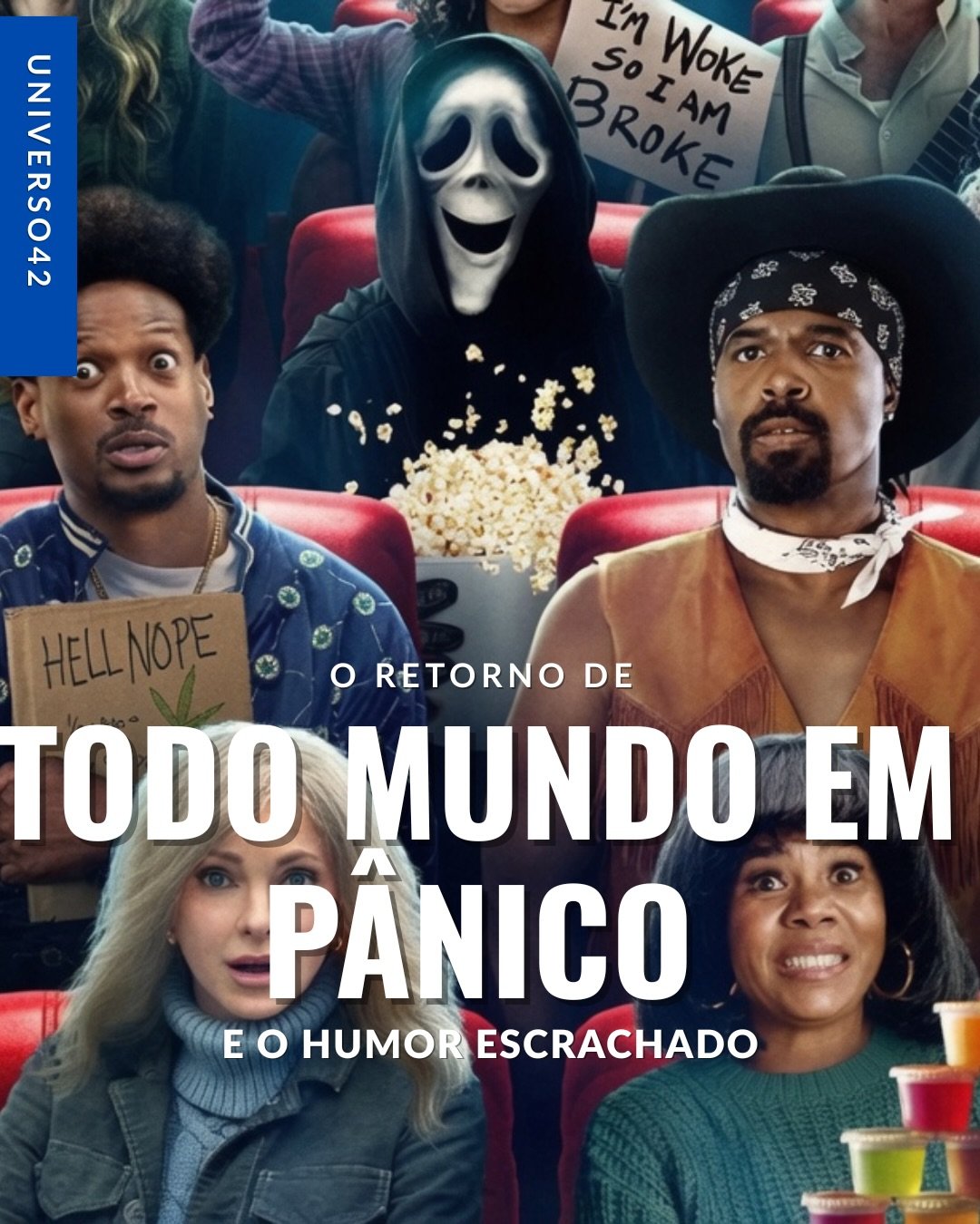 Photo shared by Universo 42 on June 11, 2026 tagging @marinaritab. May be a meme of poster and text that says 'n OIAM WOKE WOKE BRO BR0 BROKE BROAM so UNIVERSO42 HELLNOPE RETORNO DE MUNDO EM PANICO EO E EO O HUMOR ESCRACHADO'.