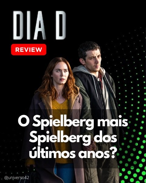 Photo shared by Universo 42 on June 14, 2026 tagging @preferidosdaveve. May be a meme of poster and text that says 'DIAD D REVIEW O Spielberg mais Spielberg dos últimos anos? @universo42'.