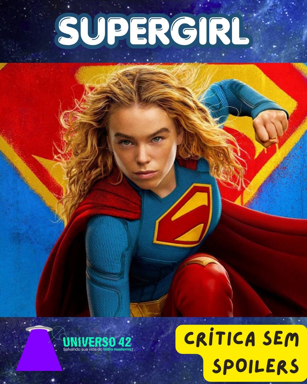 Photo shared by Universo 42 on June 25, 2026 tagging @castshow_, and @raphalbrito85. May be an image of Superman, poster, costume and text.