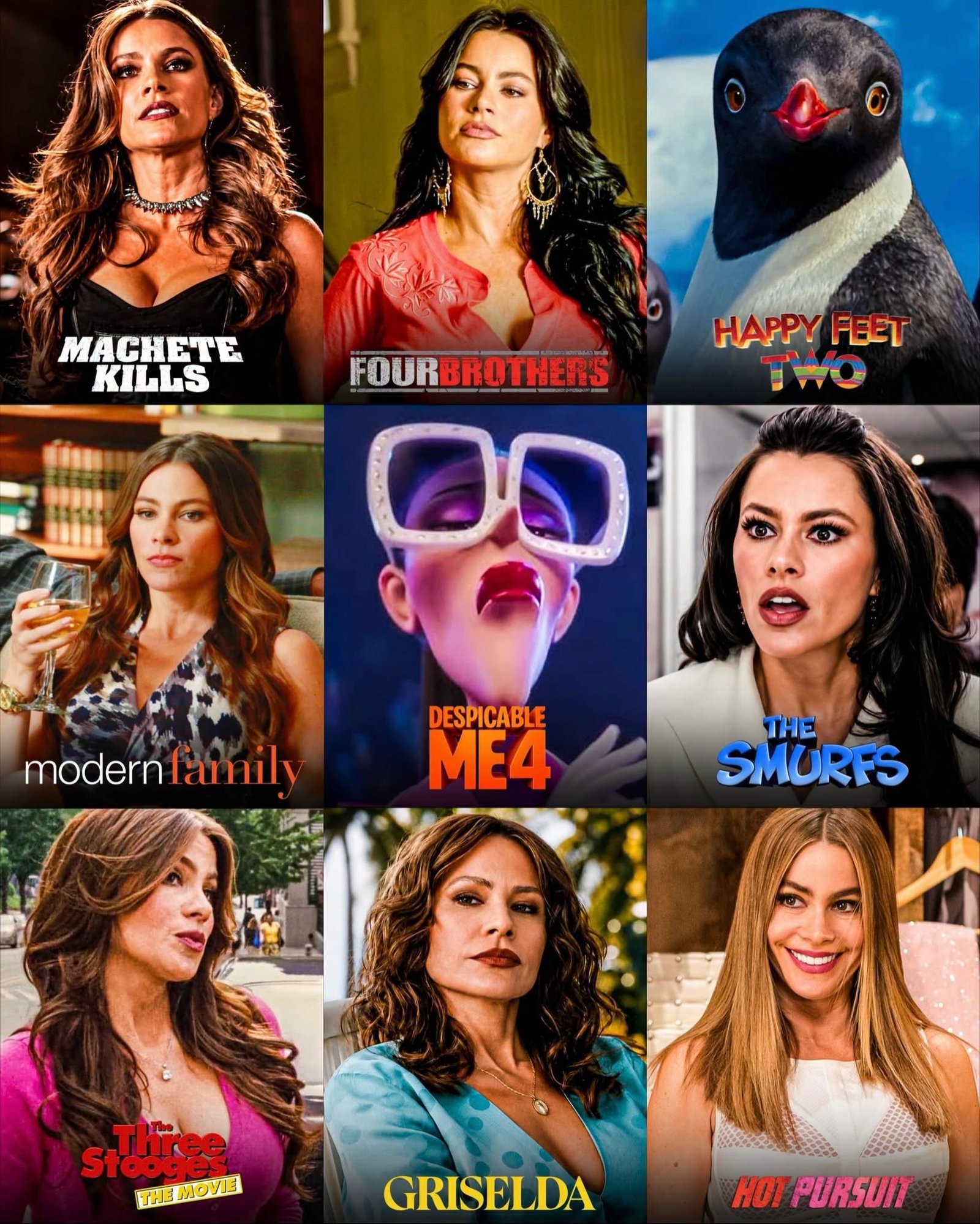 Photo by Universo 42 on July 10, 2026. May be an image of one or more people, poster and text that says 'ንመግትየየ MACHETE KILLS FOURBROTHERS PPy FEET HPPy T T modernfamily modern family DESPICABLE DESPICABLE ME4 THE SMURFS Stoodes St TH THEMOVIE MOVIE THE GRISELDA HOT PURSUIT'.