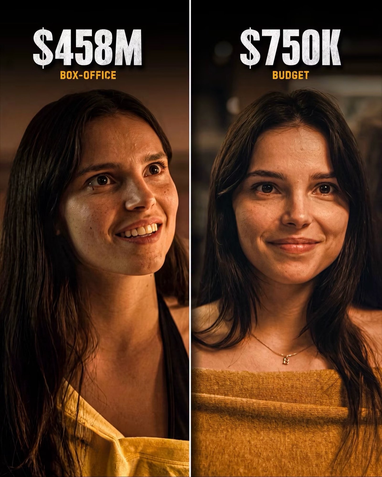 Photo by Universo 42 on July 27, 2026. May be an image of one or more people, poster and text that says '$458M BOX-OFFICE BOX $750K BUDGET ร้ี'.