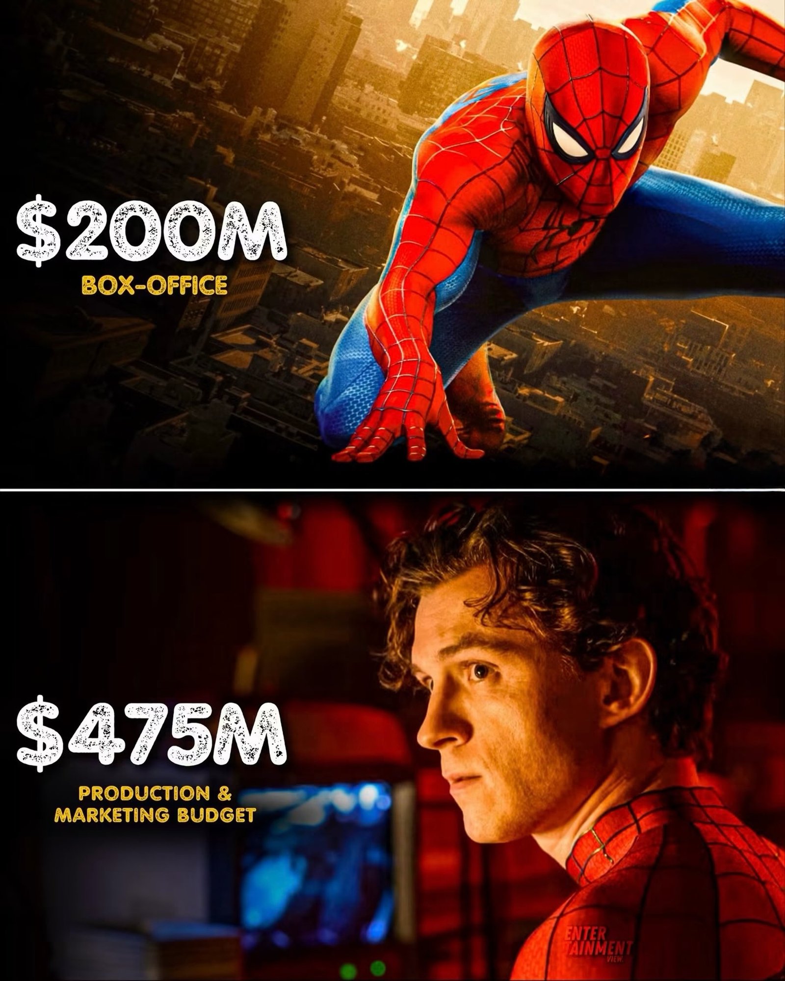 Photo by Universo 42 on July 28, 2026. May be an image of vulture, poster and text that says '$200M BOX-OFFICE OFFICE $475M PRODUCTION & MARKETINGBUDGE MARKETING BUDGET TAINMI NKLa ENTER'.