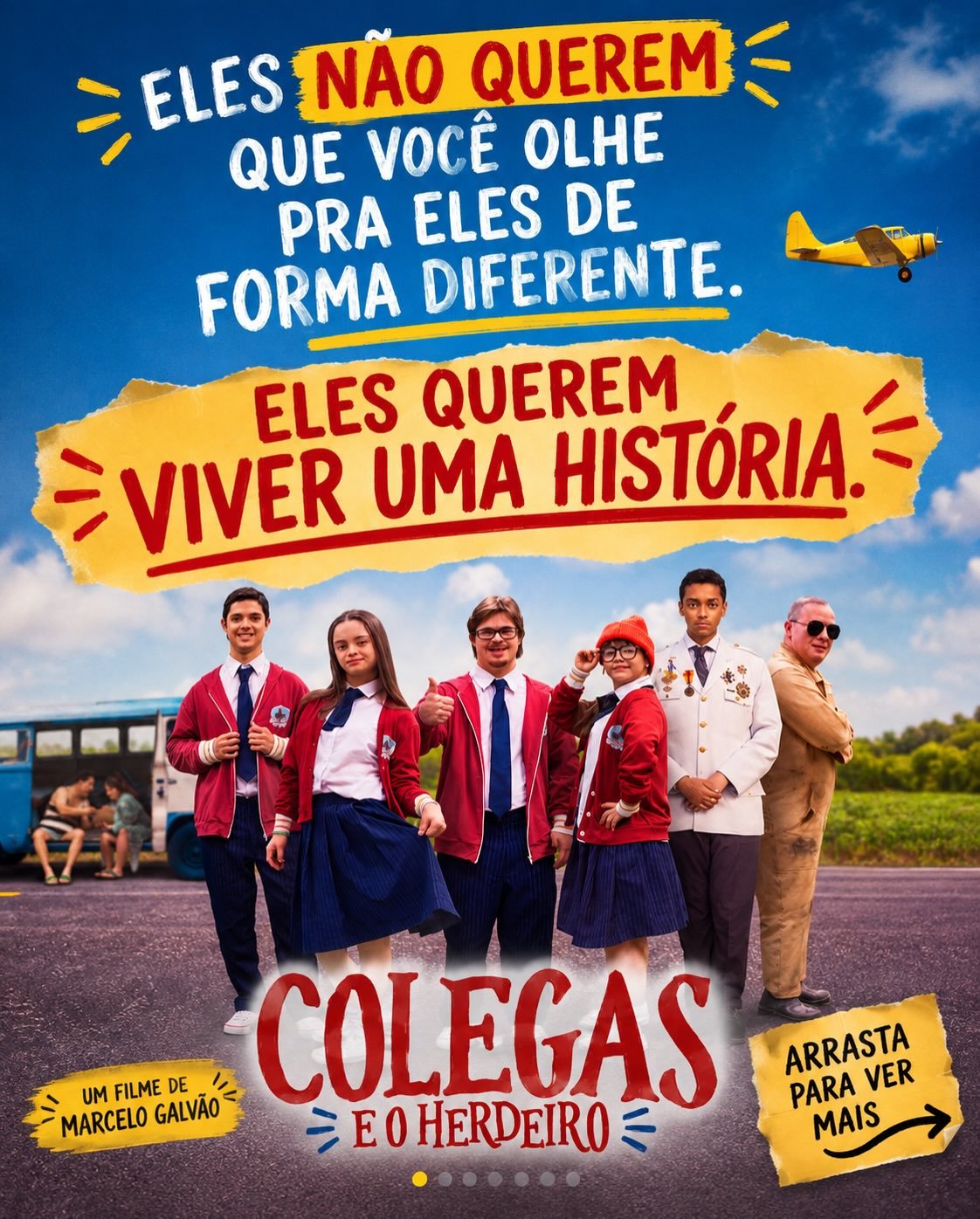 Photo shared by Paulla Soave - WatchMojo Brasil?️? on August 13, 2026 tagging @primeiroplanocom, @h2o.films, @u42oficial, and @colegaseoherdeiro. May be an image of poster and text that says 'ELES ELES NAO QUEREM QUE VOCÊ OLHE PRA ELES DE FORMA DIFERENTE. ELES QUEREM VIVER UMA HISTÓRIA. UM FILME D