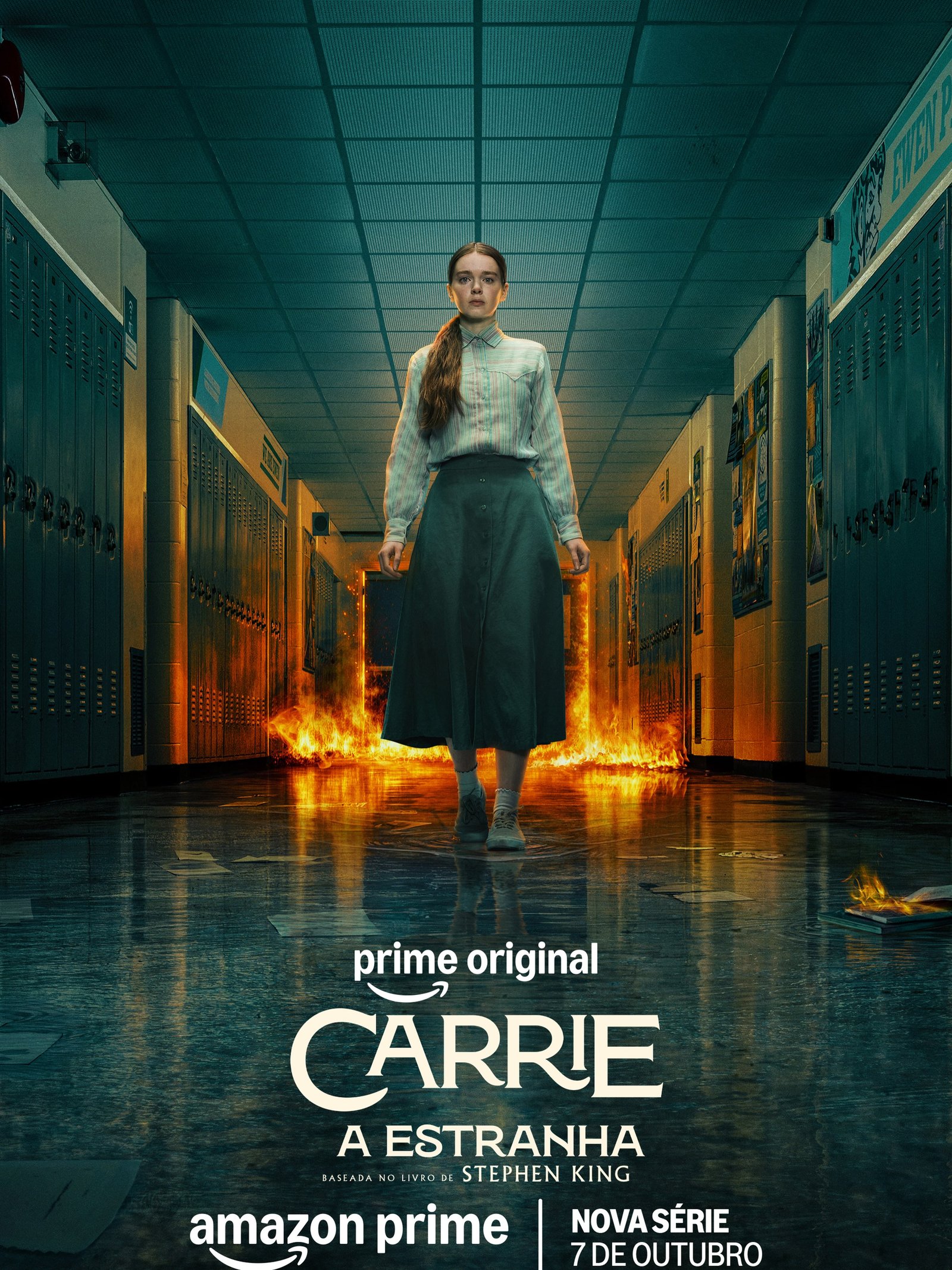 Photo by Universo 42 on September 11, 2026. May be an image of text that says 'prime primeoriginal original CARRIE A ESTRANHA BAS ADA N WROE STEPHEN KING amazon prime NOVA NOVASÉRIE SÉRIE 7 DE OUTUBRO'.