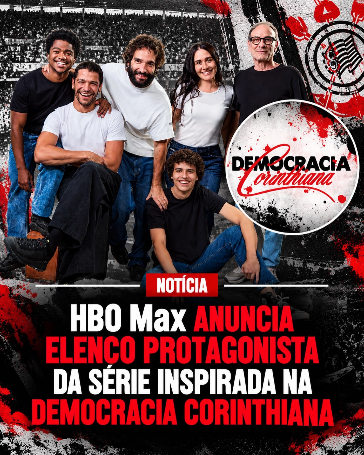 ⚽ A Democracia Corinthiana vai virar série!

Produzida pela Maria Farinha Filmes, a produção terá oito episódios e contará a história de jogadores e dirigentes que transformaram o Corinthians em um espaço de participação e decisões coletivas durante um dos períodos mais marcantes da história do club