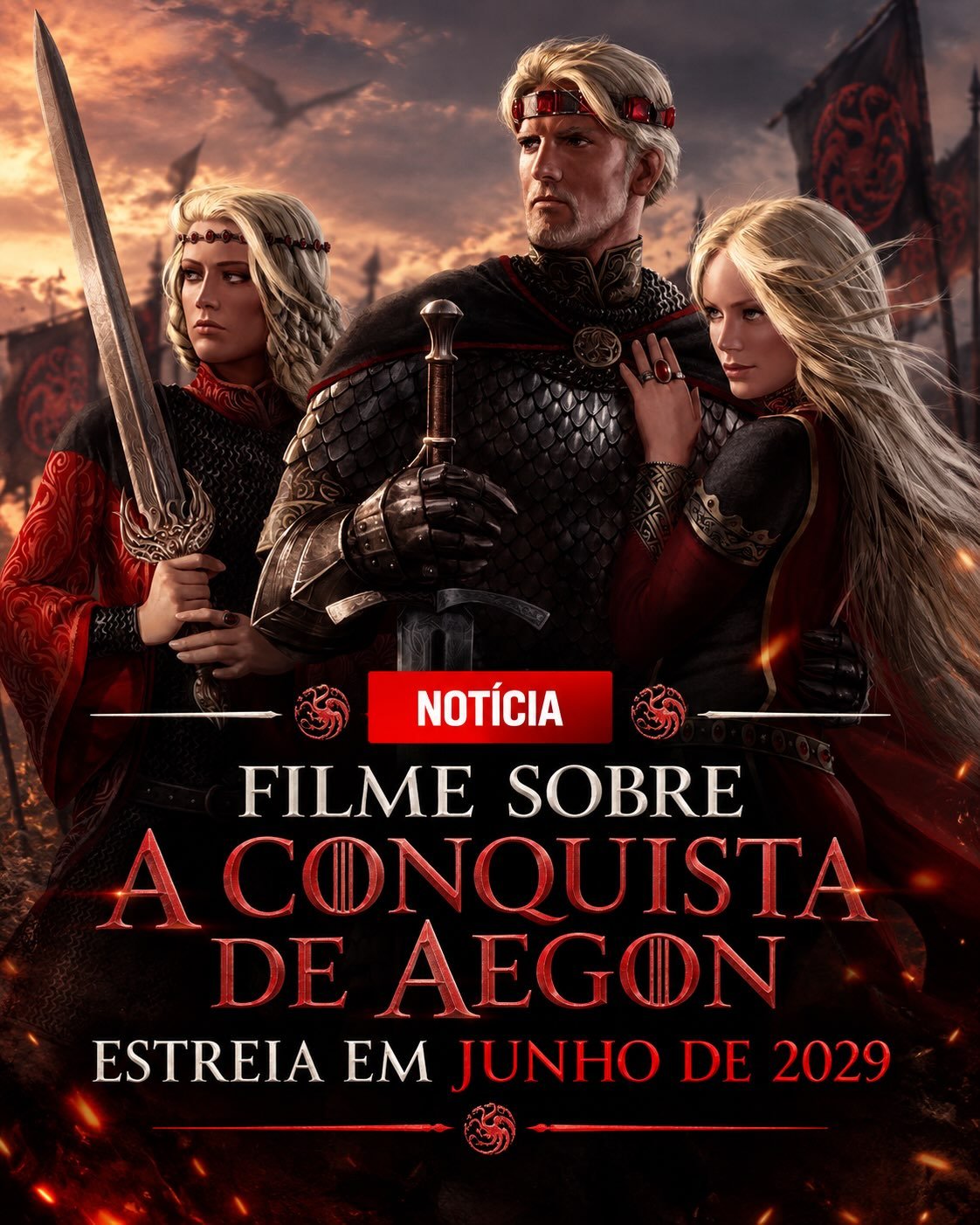 ?? A Conquista de Aegon já tem diretor e data para chegar aos cinemas!

Owen Harris, que já trabalhou no universo de Westeros em O Cavaleiro dos Sete Reinos, será responsável pela direção de Game of Thrones: A Conquista de Aegon, com roteiro de Beau Willimon, de Andor e House of Cards.

E temos um