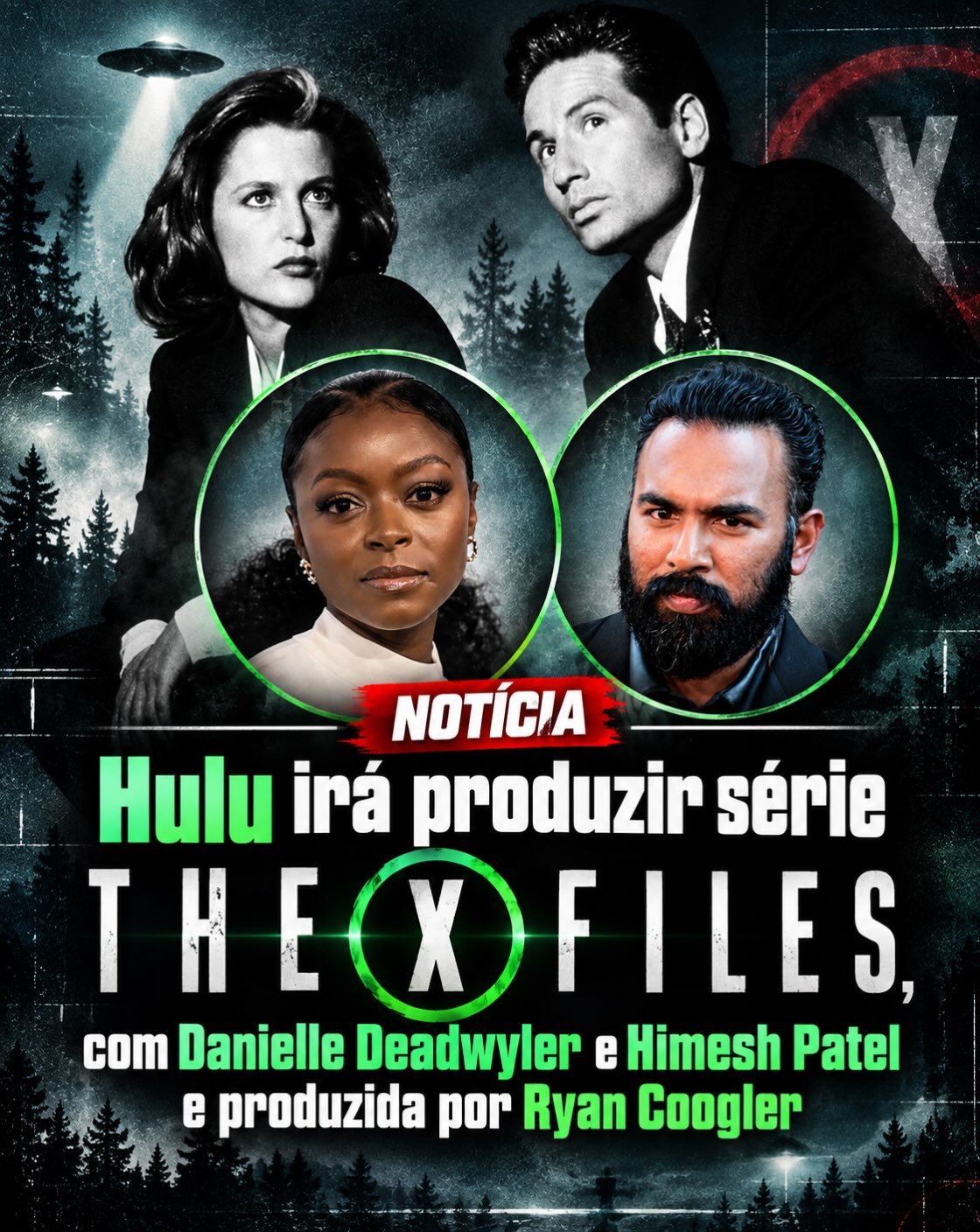 ? Arquivo X está oficialmente de volta!

O Disney+ deu sinal verde para a nova série de Arquivo X, que terá Ryan Coogler, diretor de Pantera Negra e Pecadores, como um dos principais responsáveis pela produção.

A nova versão será protagonizada por Danielle Deadwyler e Himesh Patel, que interpretar