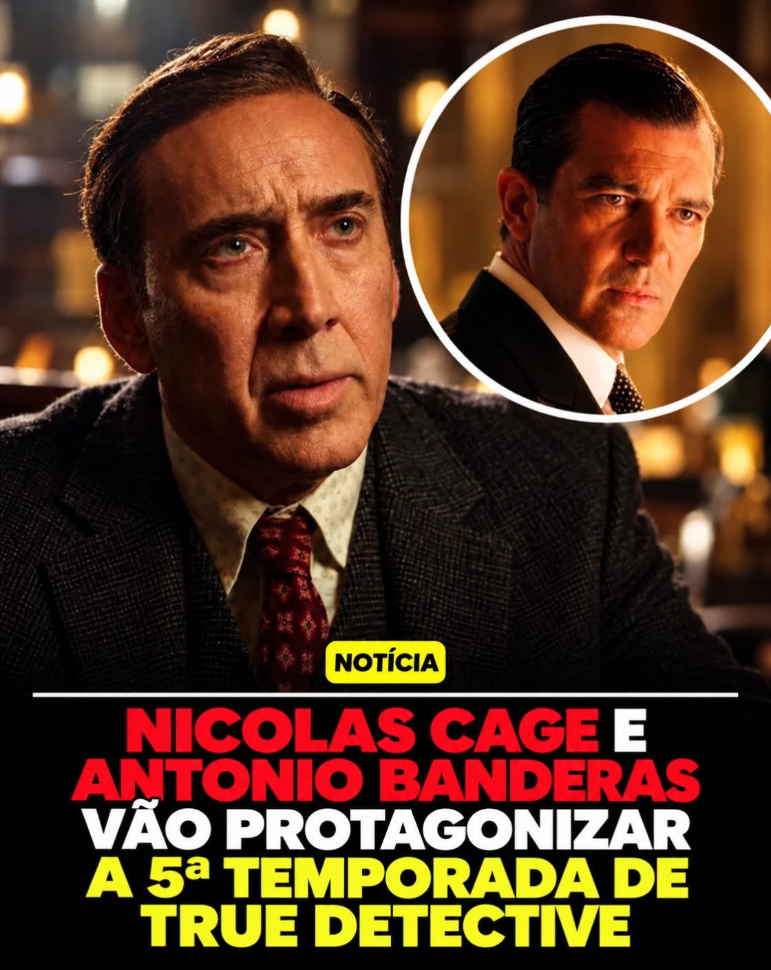 ? Nicolas Cage pode ser o protagonista da 5ª temporada de True Detective!

O próprio ator praticamente confirmou sua participação durante a New York Comic Con, quando comentou que “talvez faça uma temporada de True Detective”, brincando que esperava não ter problema por revelar a novidade antes da