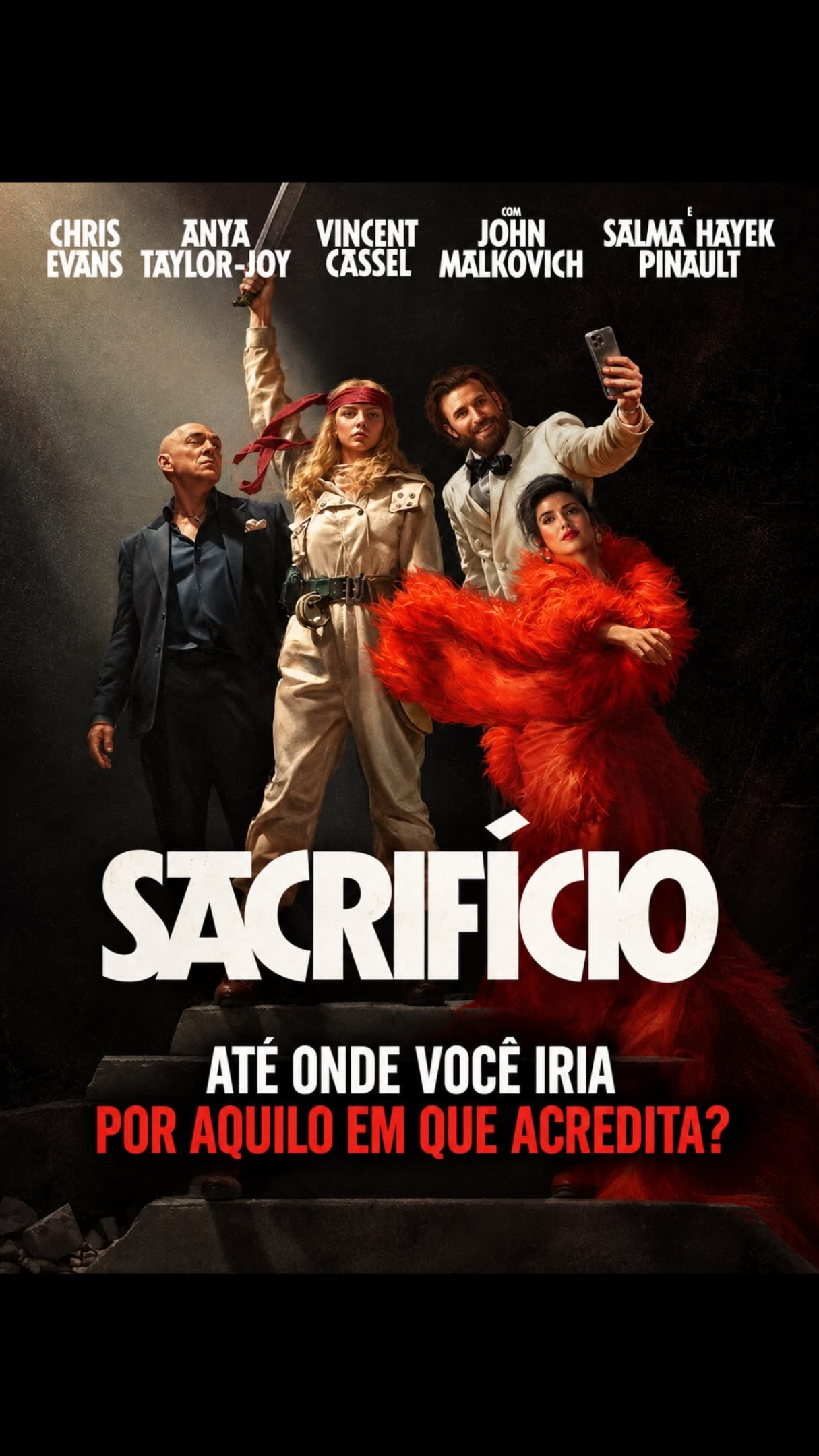 ? SACRIFÍCIO: até onde você iria por aquilo em que acredita?

Estrelado por Chris Evans e Anya Taylor-Joy, Sacrifício mistura comédia ácida, suspense e uma história absurda que levanta questões sobre fanatismo, propósito e os limites da fé.

Na trama, Mike Tyler (Chris Evans) é um astro de cinema e