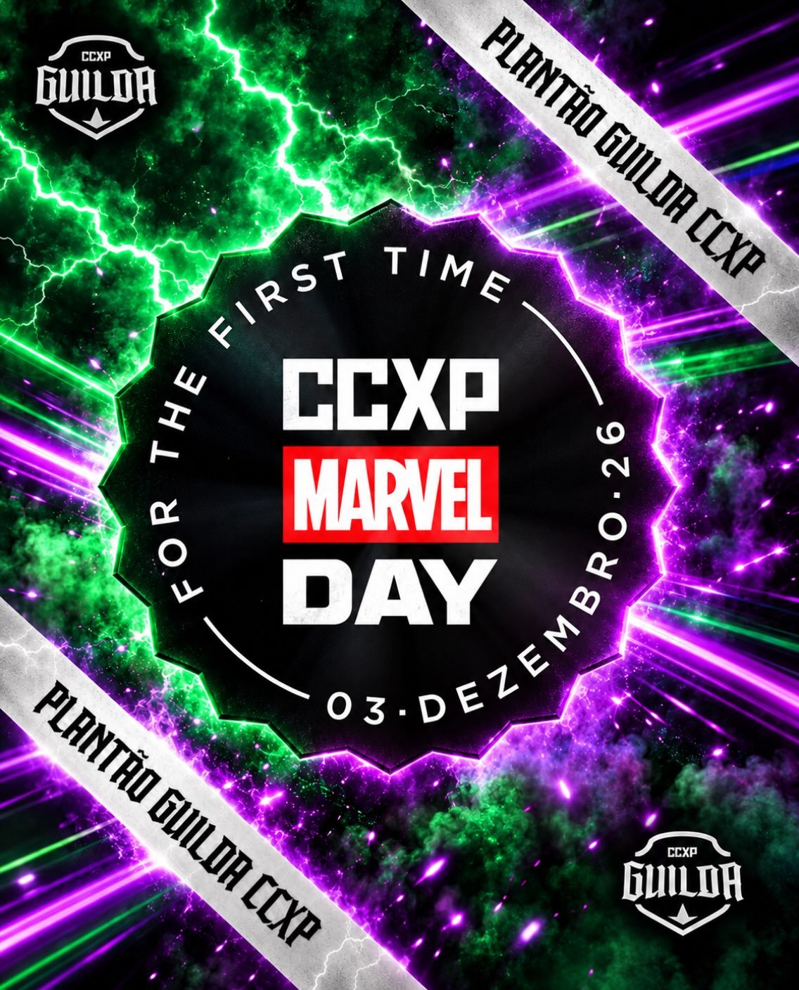 EU POSSO FAZER ISSO O DIA TODO! ?️

E dessa vez vou mesmo! Nosso DESTINO já está marcado: dia 3 de dezembro, na #CCXP26! ?

Pela primeira vez, a CCXP terá um dia dedicado à Marvel, com conteúdos exclusivos, experiências inéditas e momentos especiais para os fãs desse universo.

O Marvel Day aconte